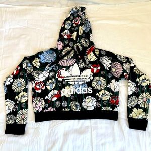 Adidas Original Floral Cropped Sweatshirt Size M